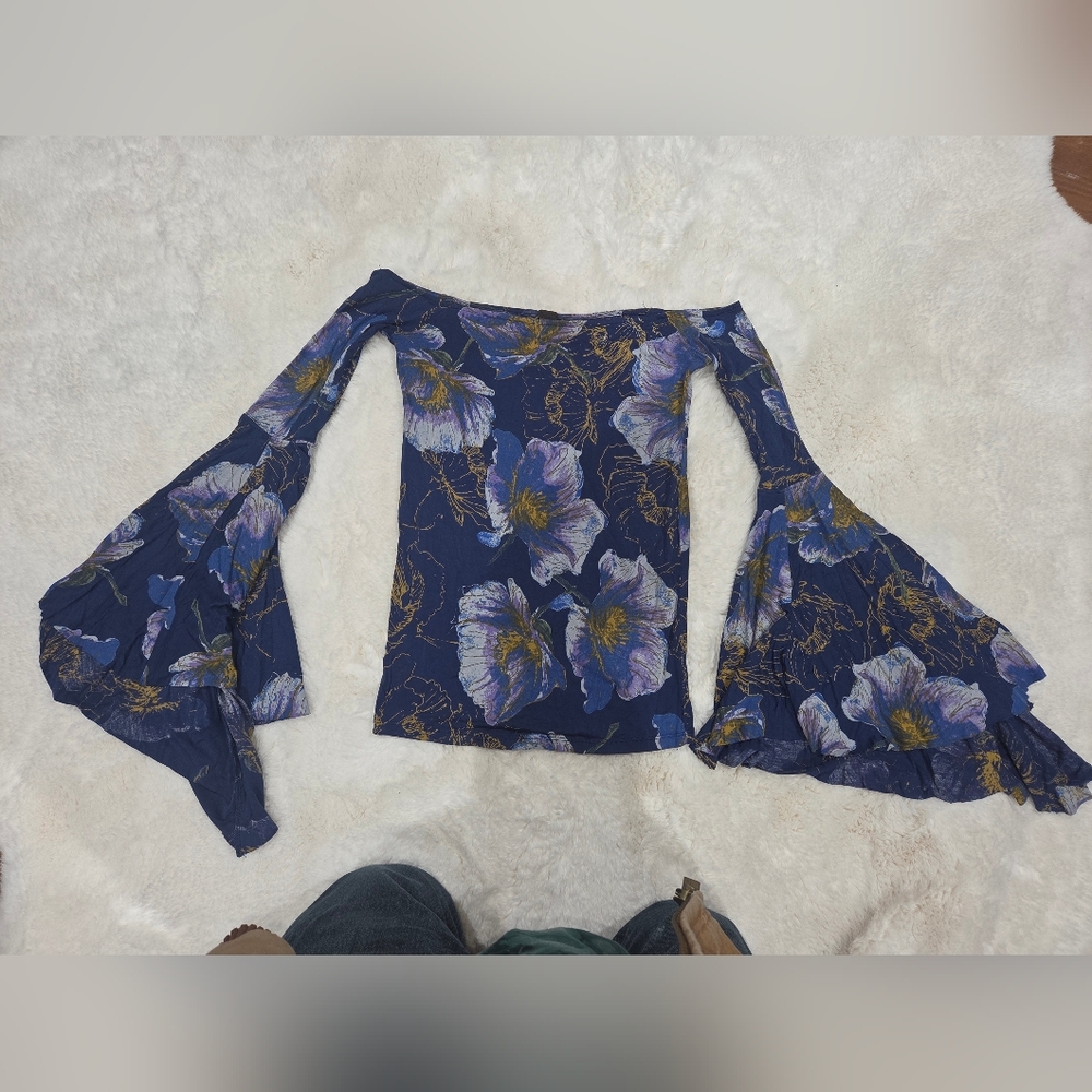 We The Free People Floral Off-Shoulder Top